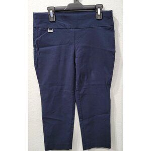 Alfani Womens Navy Stretch Pull-On Capri Pants Size 4P